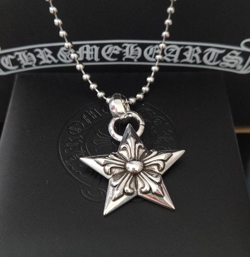 Chrome Hearts Silver Five-Pointed Star Pendant Necklace view
