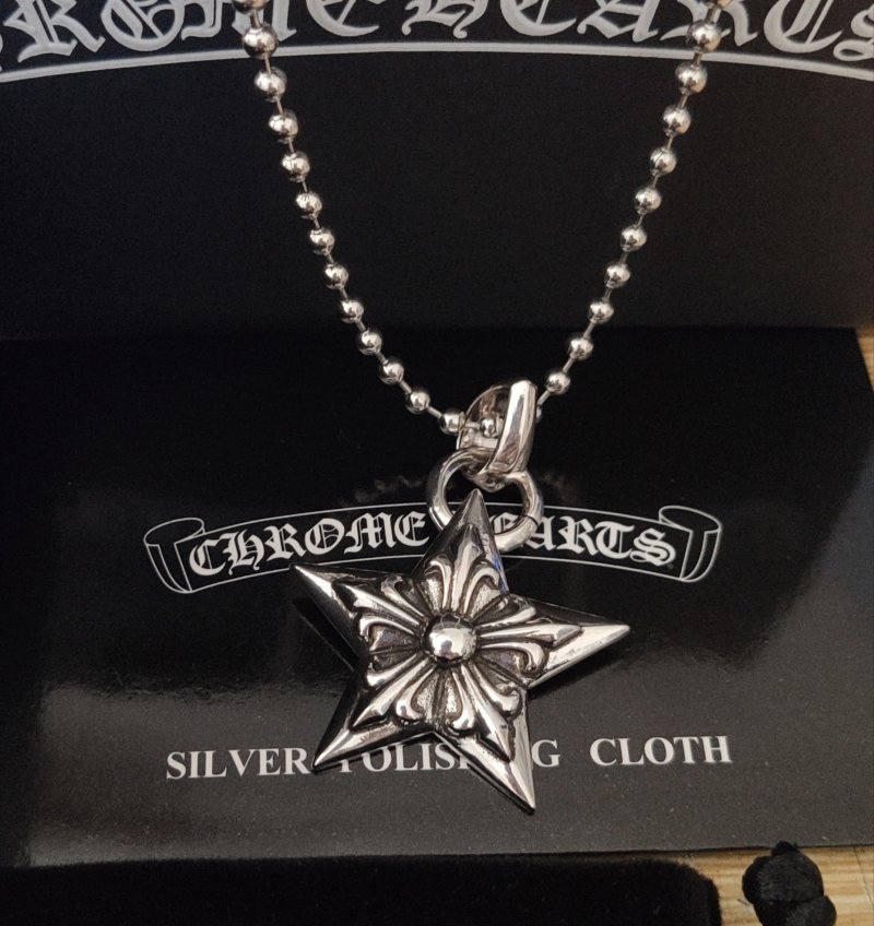 Chrome Hearts Silver Five-Pointed Star Pendant Necklace view