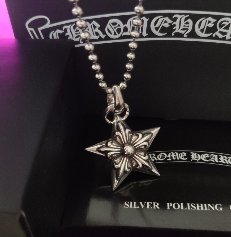 Chrome Hearts Silver Five-Pointed Star Pendant Necklace view