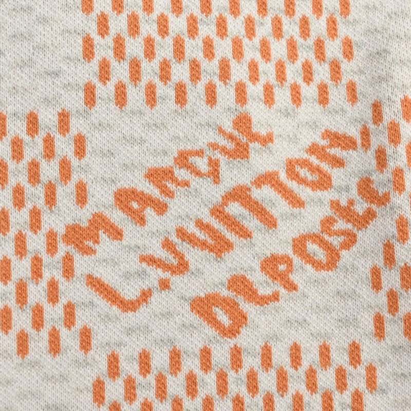 Louis Vuitton Damier Jacquard Crew Neck Sweater Cream Orange view