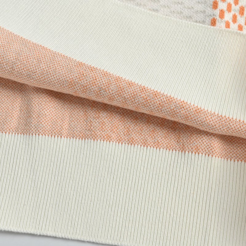 Louis Vuitton Damier Jacquard Crew Neck Sweater Cream Orange view