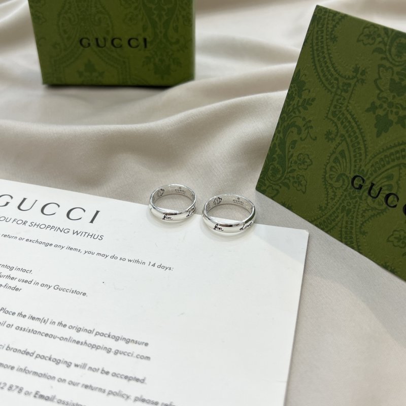 Gucci Double G Love Fearless Narrow Silver Ring view