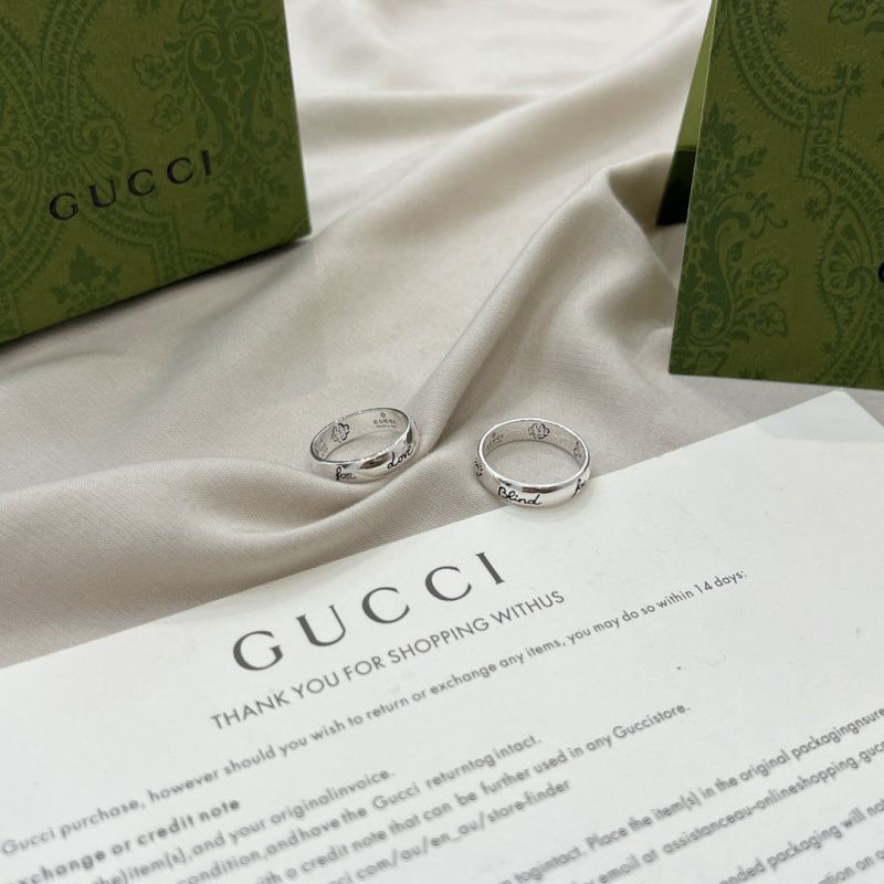 Gucci Double G Love Fearless Narrow Silver Ring view