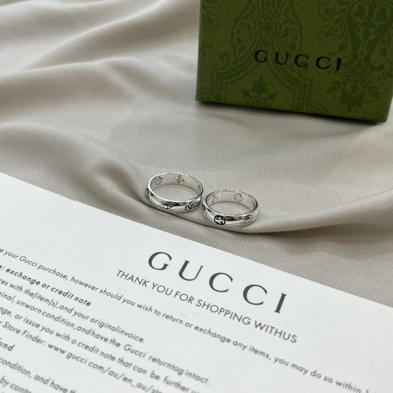 Gucci Double G Love Fearless Narrow Silver Ring view