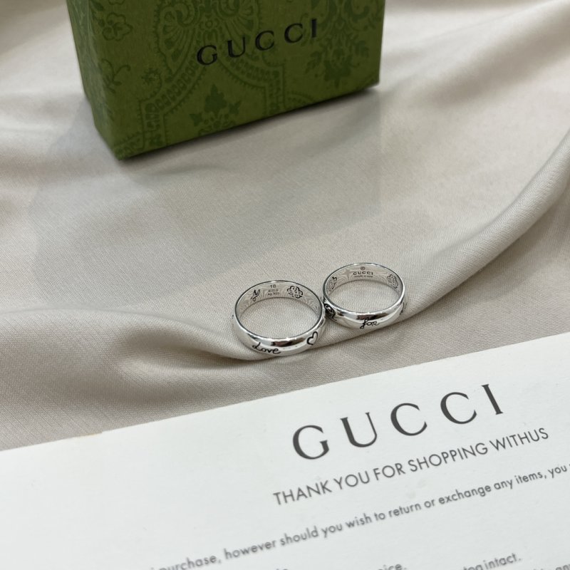 Gucci Double G Love Fearless Narrow Silver Ring view