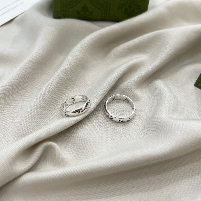 Gucci Double G Love Fearless Narrow Silver Ring view