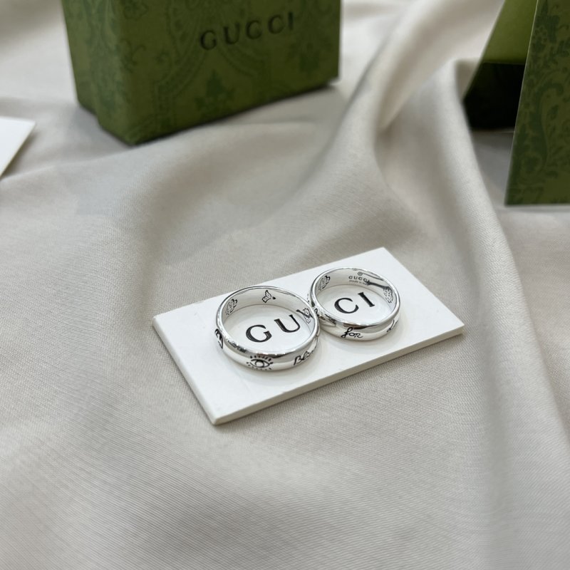 Gucci Double G Love Fearless Narrow Silver Ring view