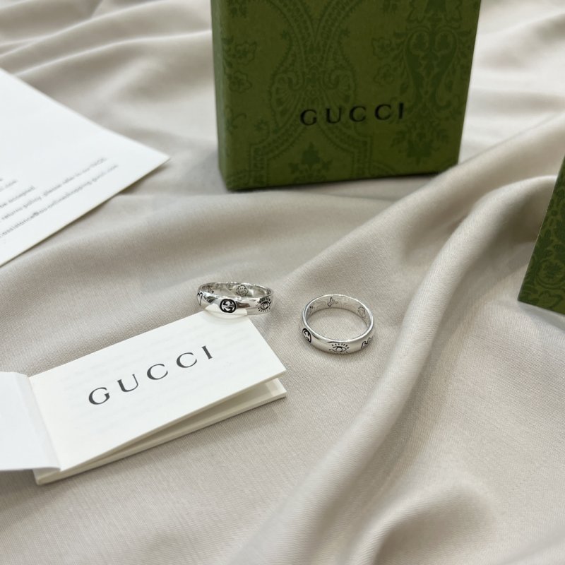 Gucci Double G Love Fearless Narrow Silver Ring view
