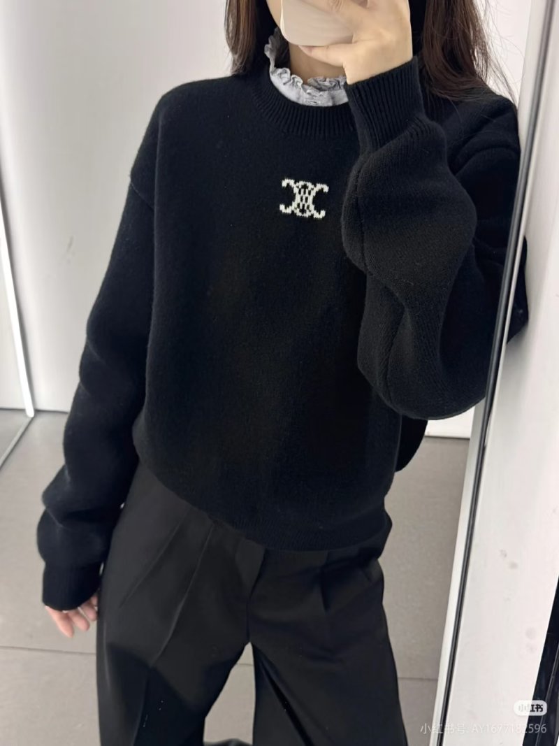 Celine Black Monogram Crew Neck Sweater view