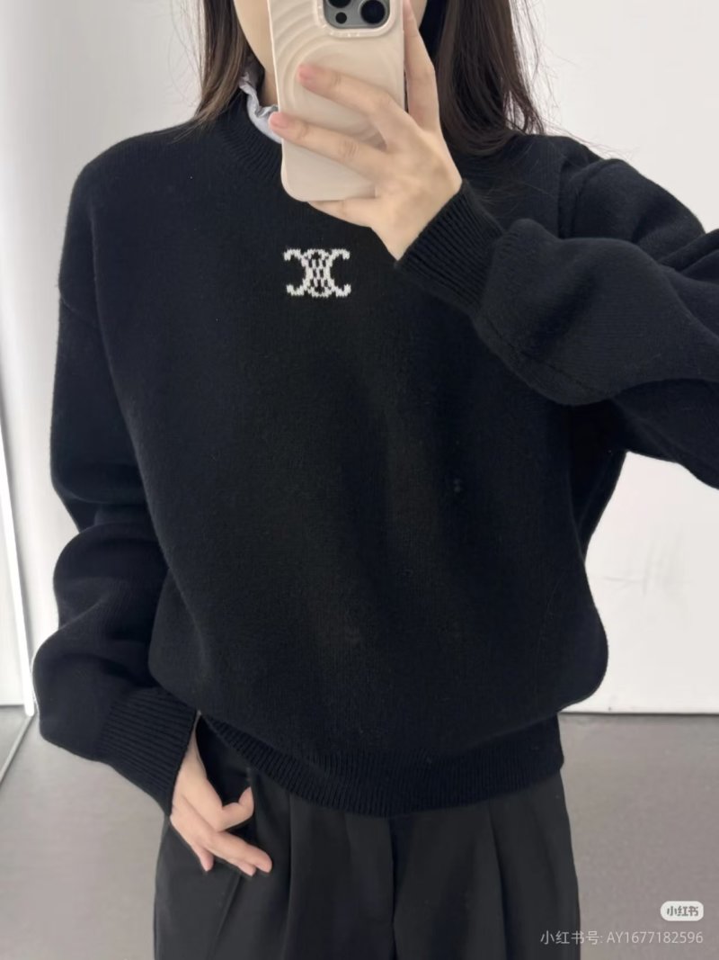 Celine Black Monogram Crew Neck Sweater view
