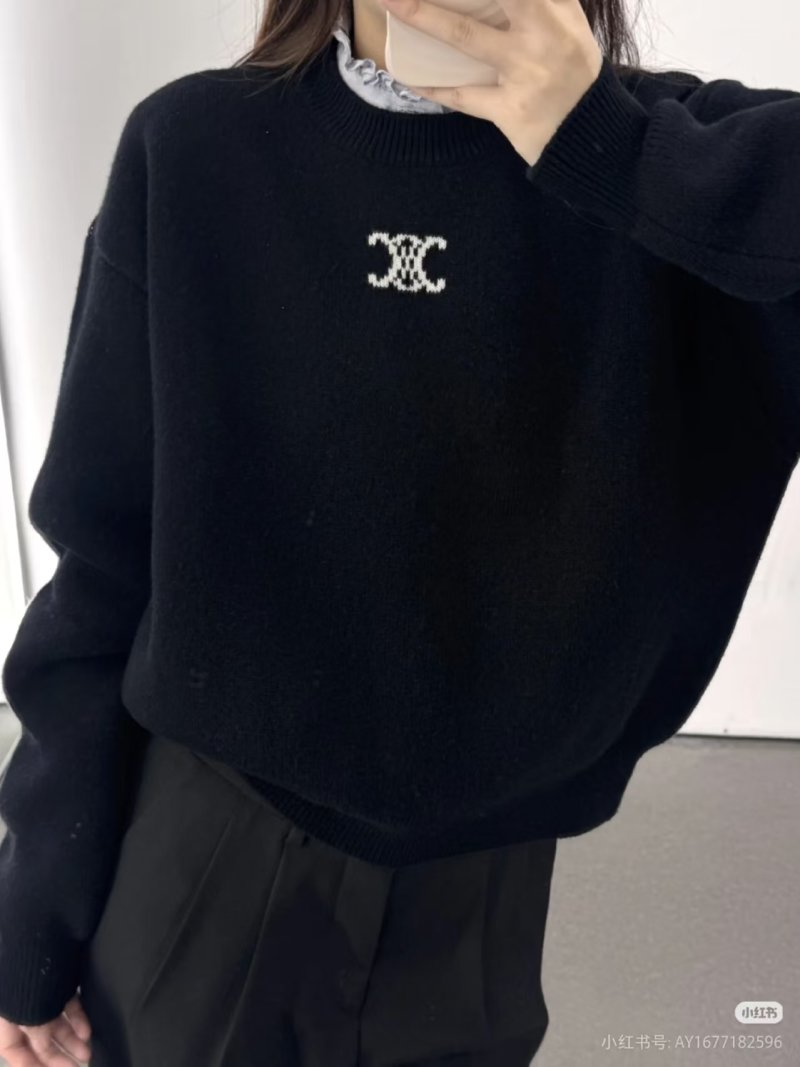Celine Black Monogram Crew Neck Sweater view