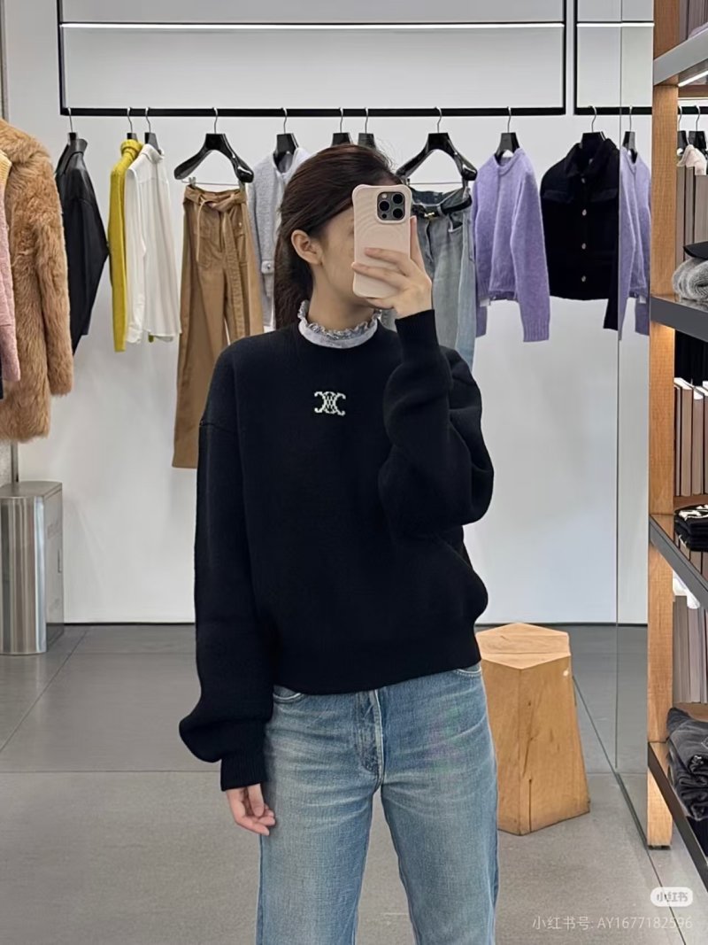 Celine Black Monogram Crew Neck Sweater view