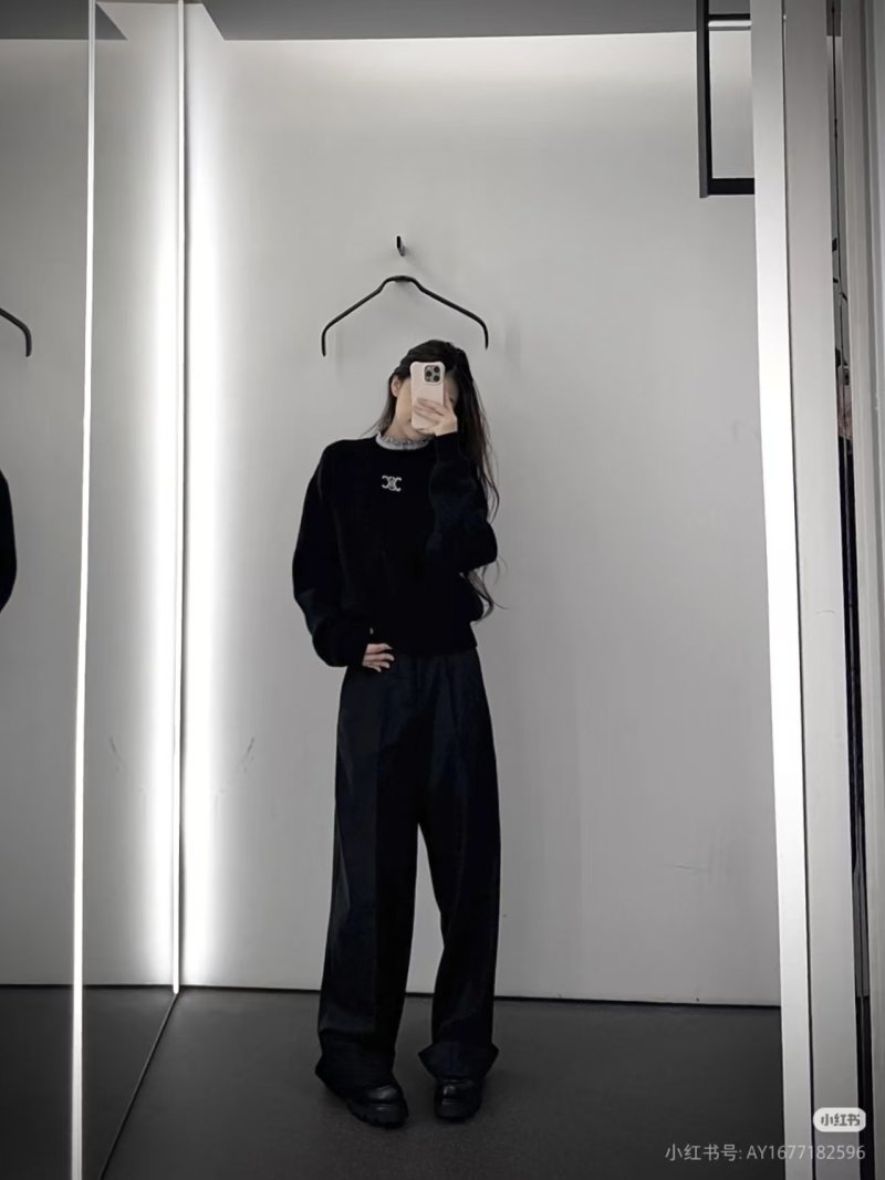 Celine Black Monogram Crew Neck Sweater view