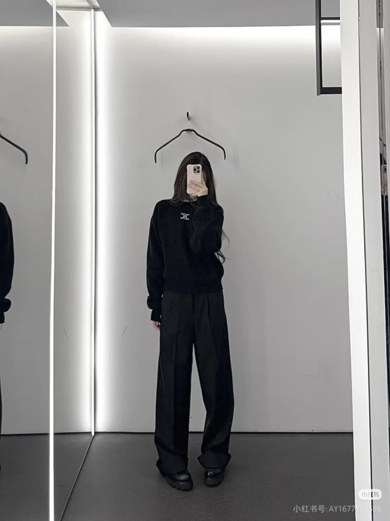 Celine Black Monogram Crew Neck Sweater view