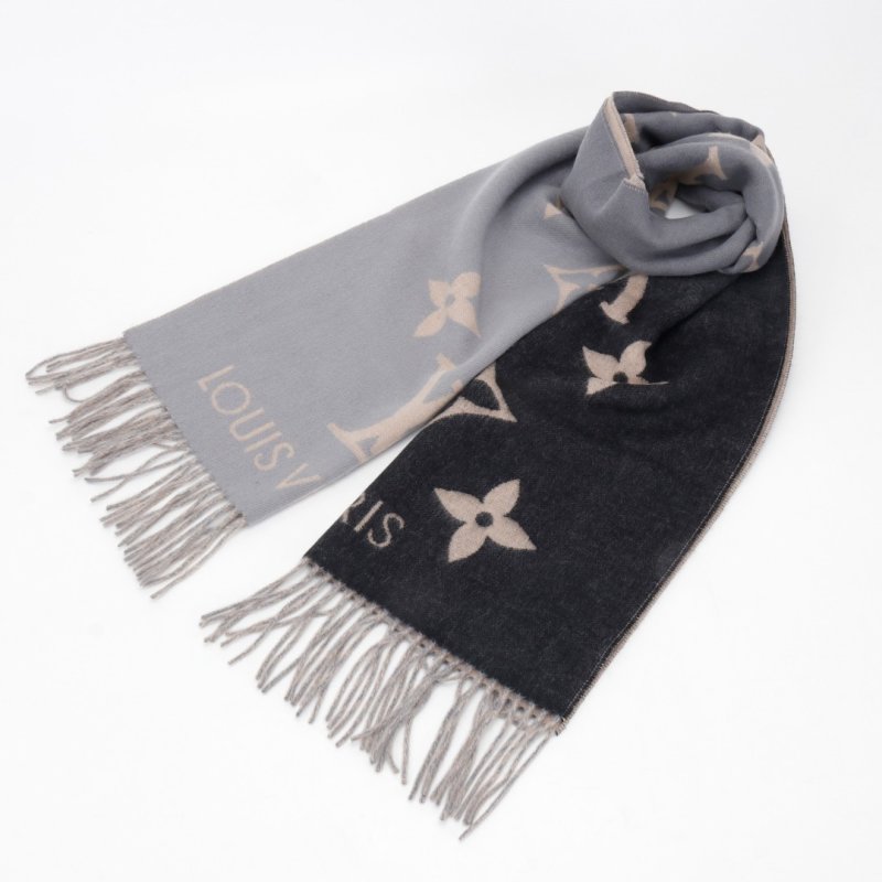 Louis Vuitton LV Monogram Gradient Wool Cashmere Scarf - Grey view