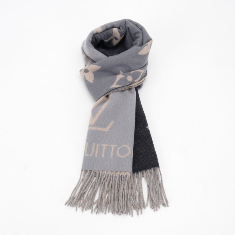 Louis Vuitton LV Monogram Gradient Wool Cashmere Scarf - Grey view