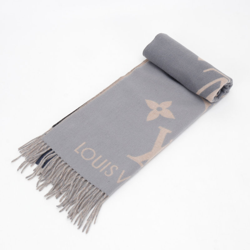Louis Vuitton LV Monogram Gradient Wool Cashmere Scarf - Grey view