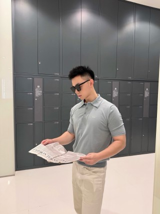 Light Grey Short Sleeve Polo Shirt view 1
