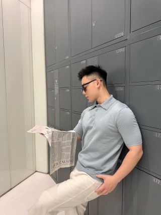 Light Grey Short Sleeve Polo Shirt view 2
