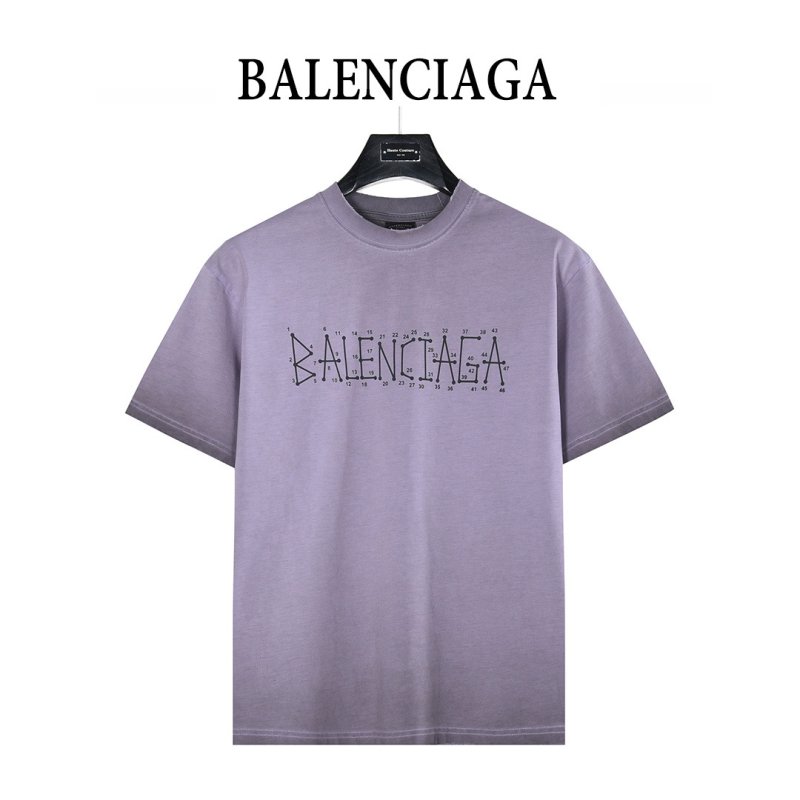 Balenciaga Outlined Logo Lavender T-Shirt view