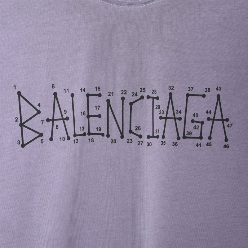 Balenciaga Outlined Logo Lavender T-Shirt view