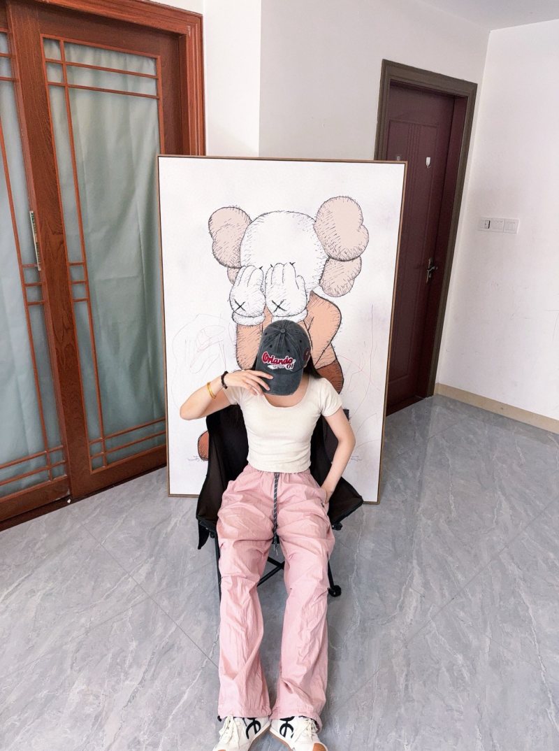 Pink Wide-Leg Cargo Pants view