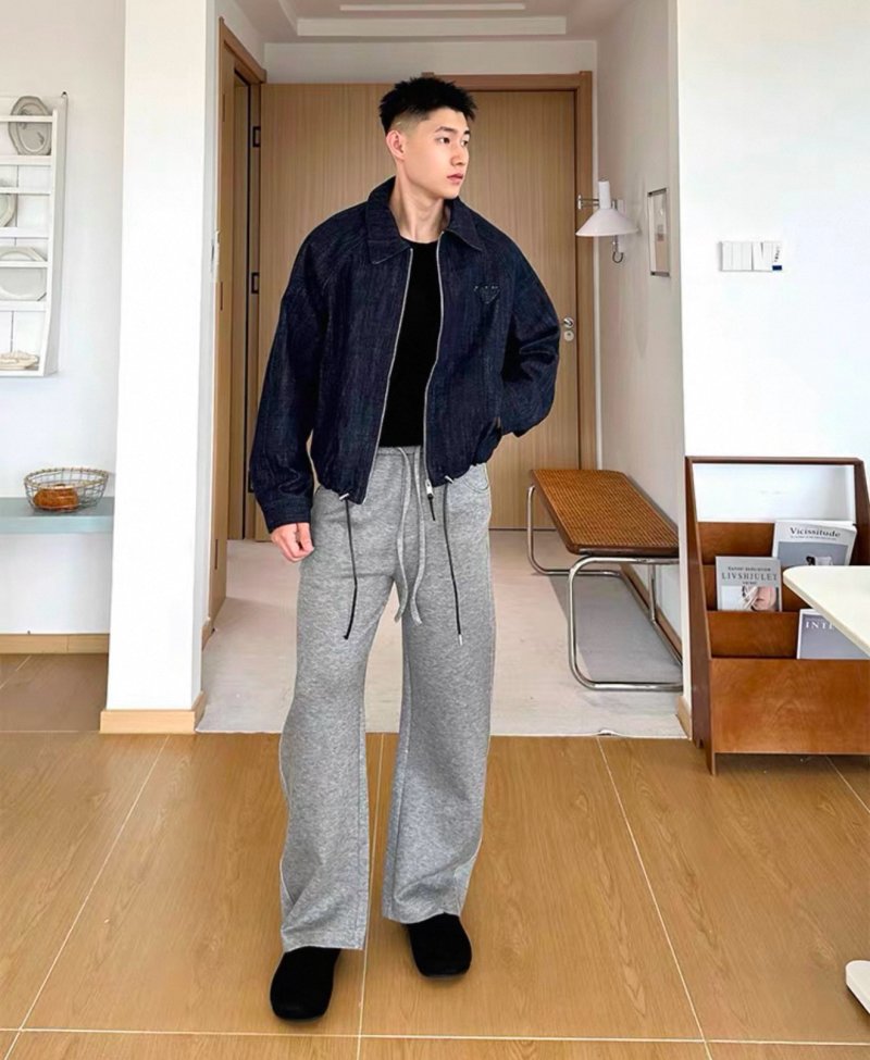 Ikesai Navy Denim Zip Jacket view