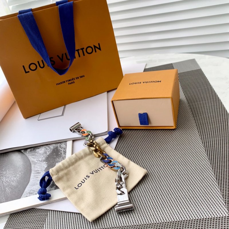 Louis Vuitton Monogram Crystal Blue Charm Bracelet