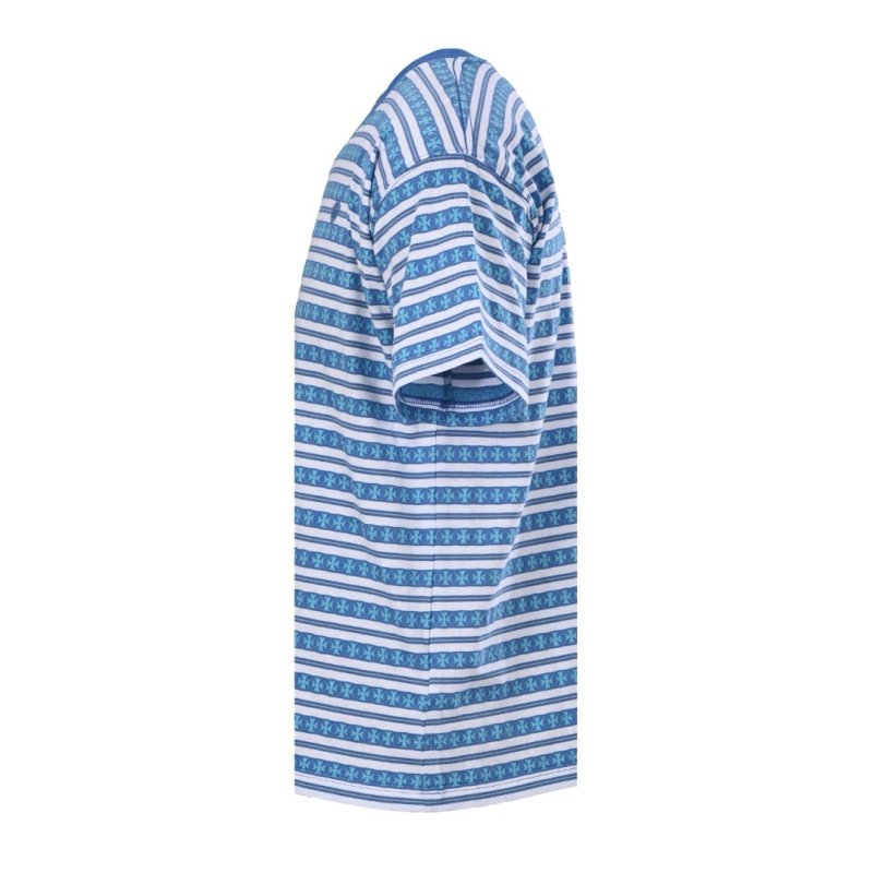 Blue & White Striped Short Sleeve T-Shirt view