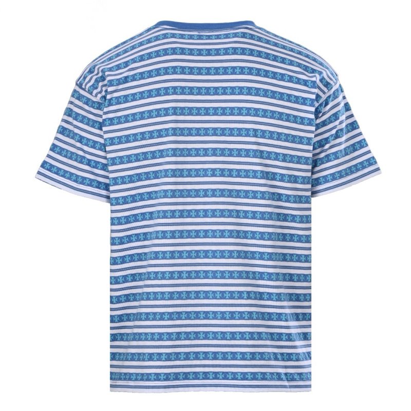 Blue & White Striped Short Sleeve T-Shirt view
