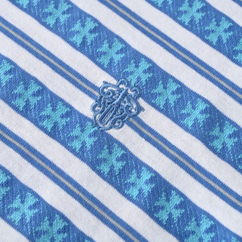 Blue & White Striped Short Sleeve T-Shirt view