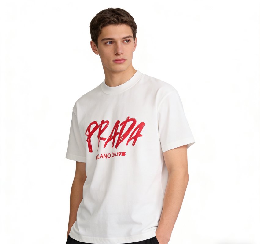 Prada Milano Graphic White T-Shirt view