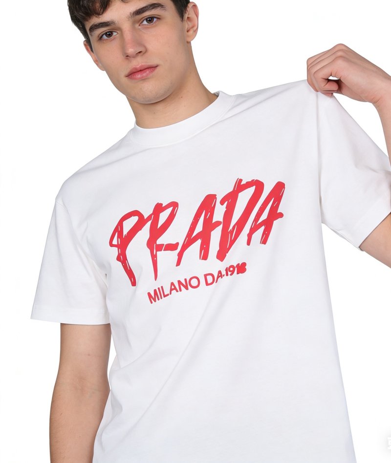 Prada Milano Graphic White T-Shirt view