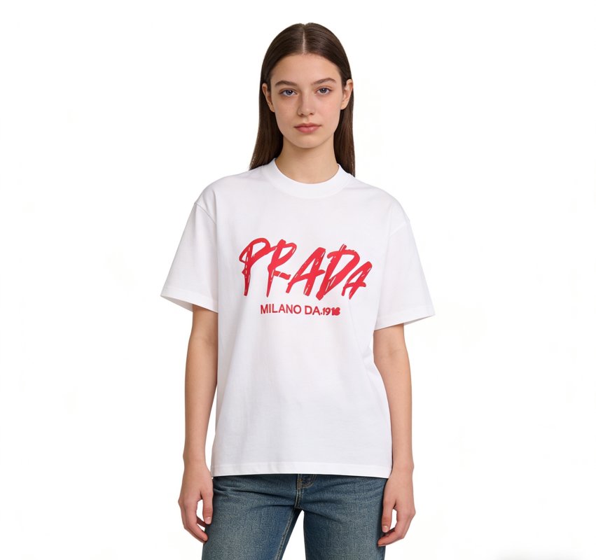 Prada Milano Graphic White T-Shirt view