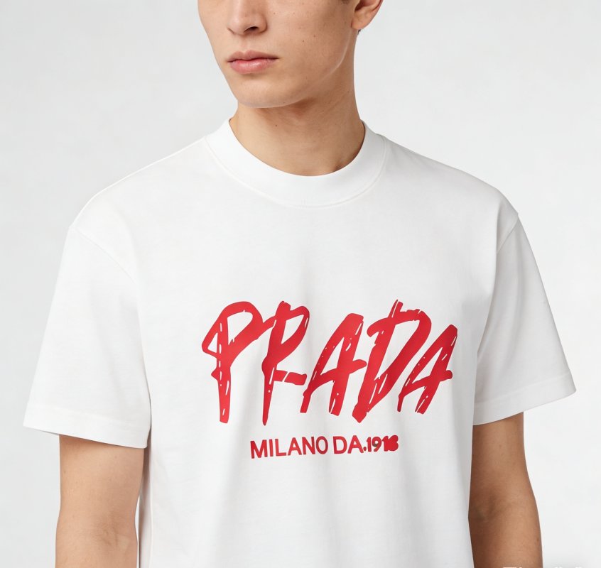 Prada Milano Graphic White T-Shirt view