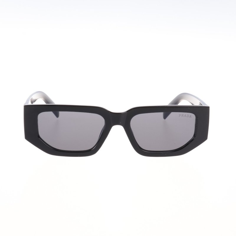 Prada Triangle Logo Acetate Rectangle Sunglasses Black view