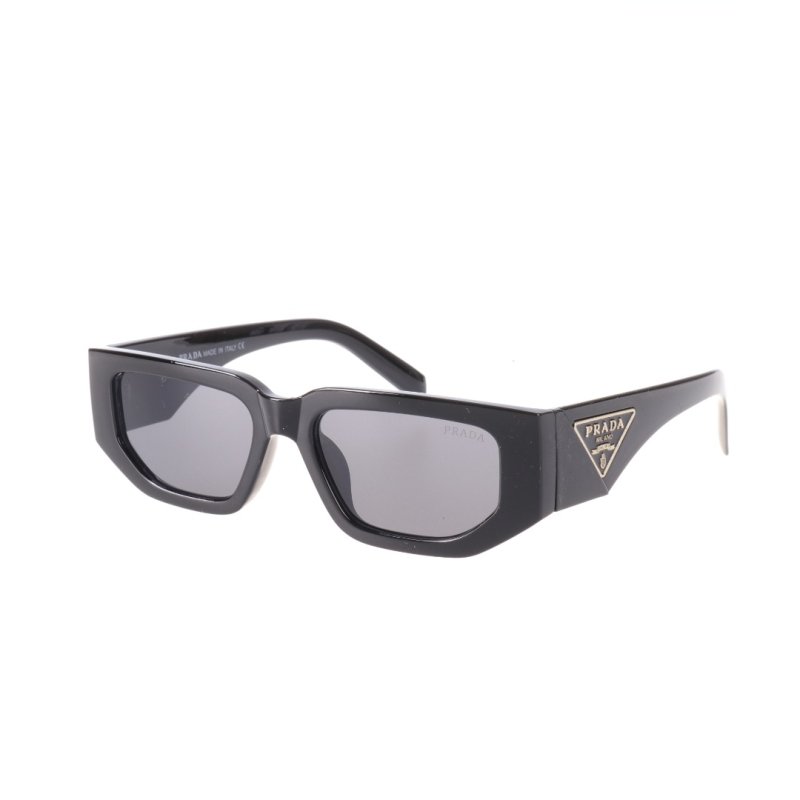 Prada Triangle Logo Acetate Rectangle Sunglasses Black view