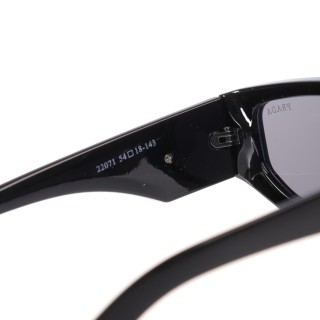 Prada Triangle Logo Acetate Rectangle Sunglasses Black view 7