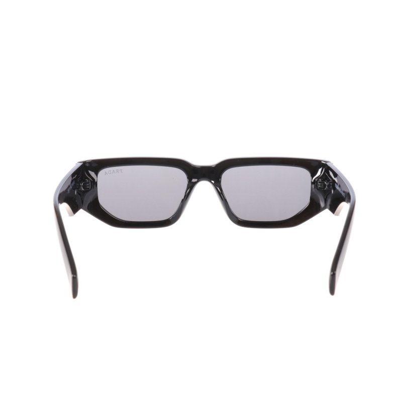 Prada Triangle Logo Acetate Rectangle Sunglasses Black view