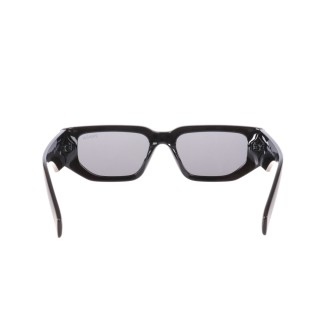 Prada Triangle Logo Acetate Rectangle Sunglasses Black view 9