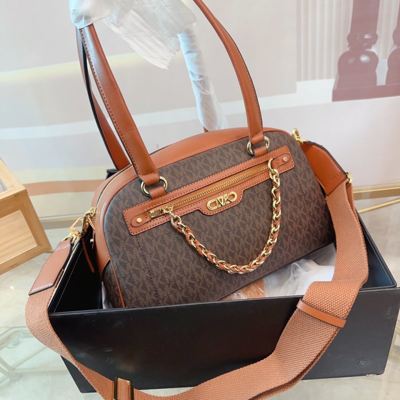 Black Shell Top-Handle Bag with Gold Chain Detail view