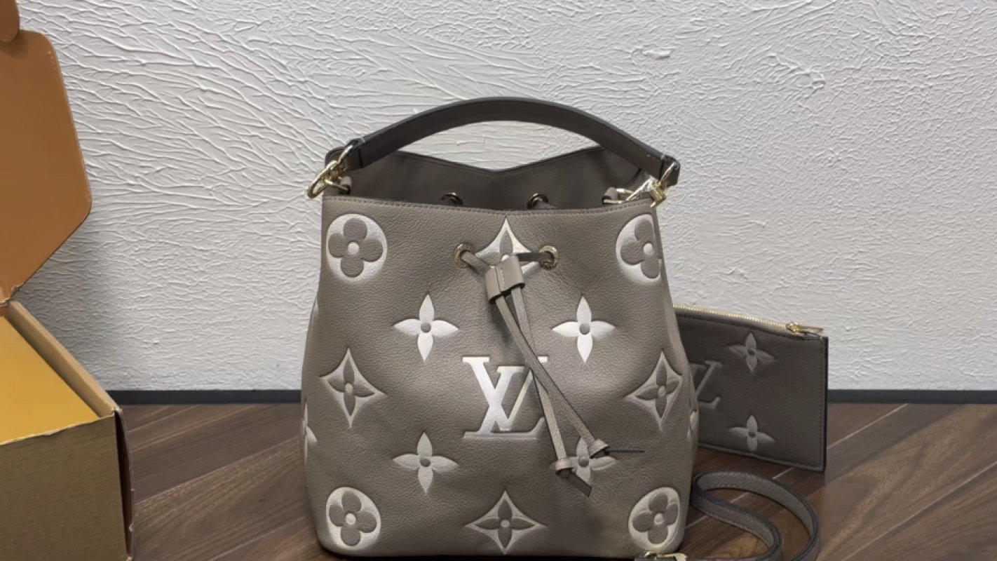 Louis Vuitton Neonoe Monogram Empreinte Grey Bucket Bag