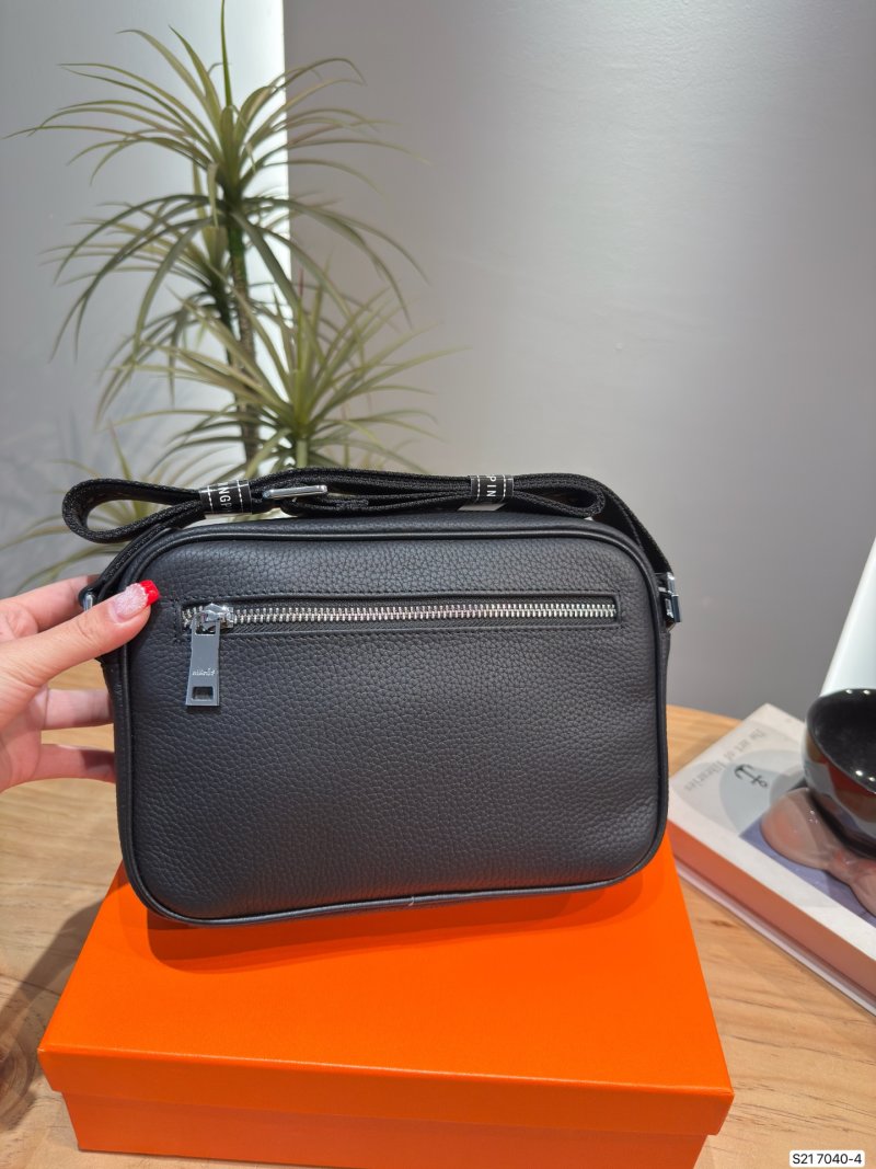 Hermès Black Leather Camera Crossbody Bag view