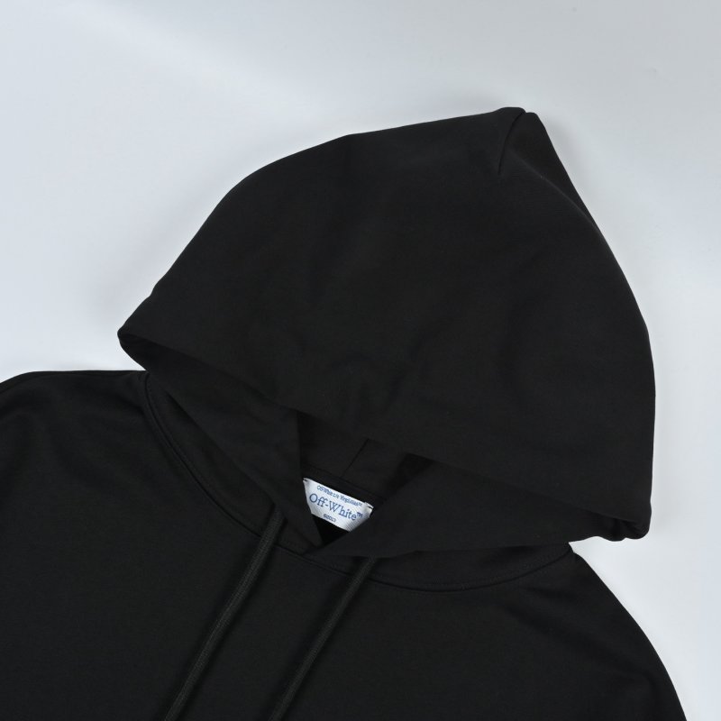 Essentials Black Graphic Hoodie with Oversized Arrow Design view
