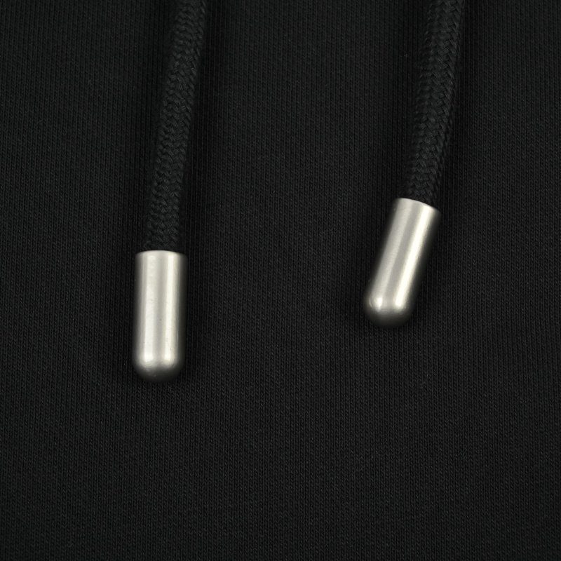 Essentials Black Graphic Hoodie with Oversized Arrow Design view