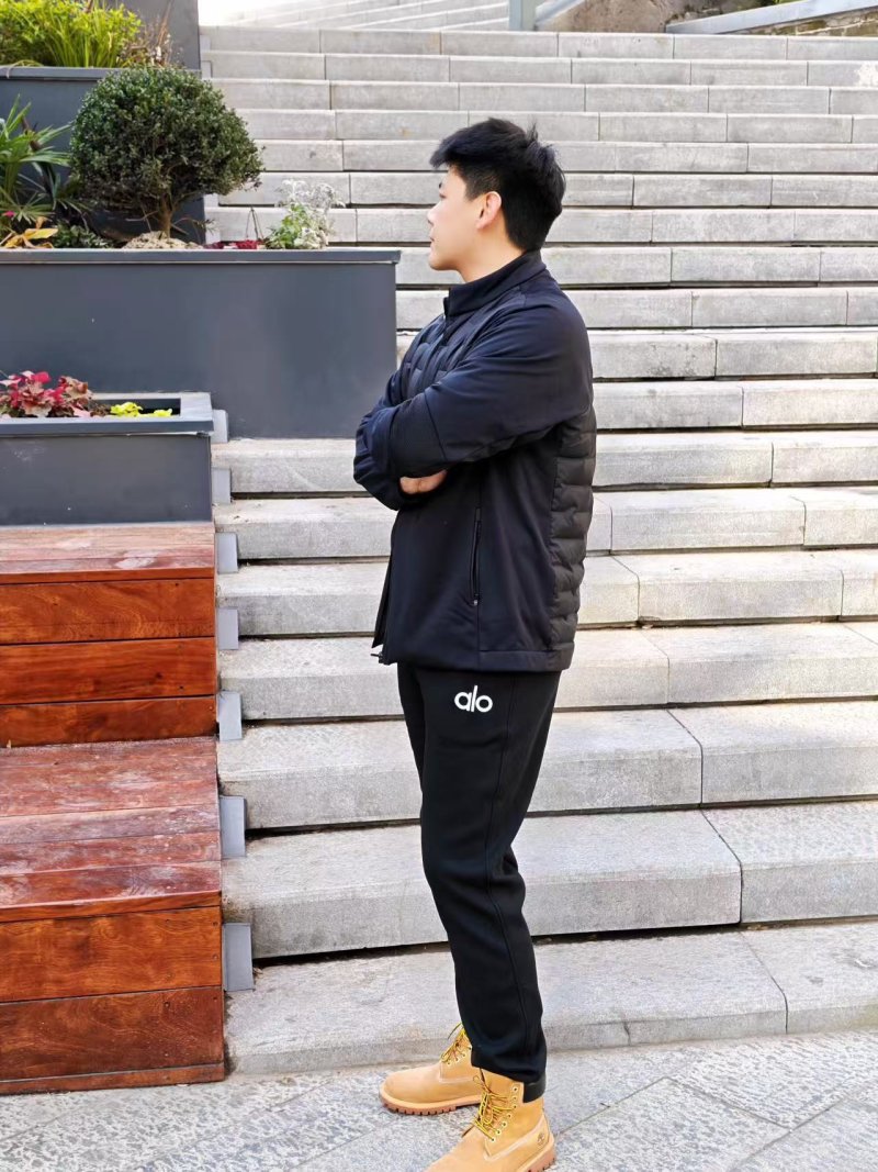 Alo Black Jogger Pants with Embroidered Logo