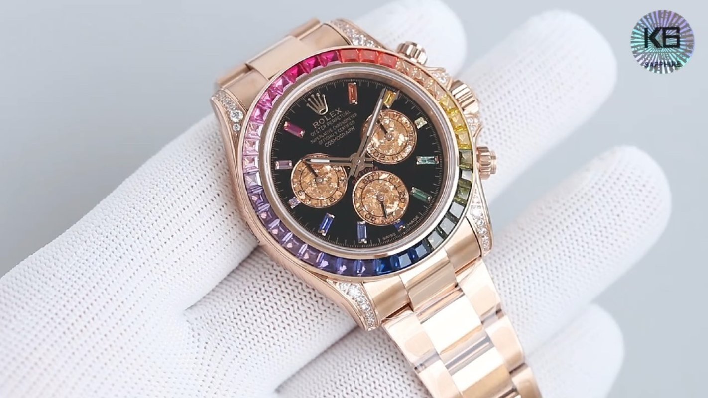 Rolex Rainbow Daytona Chronograph Rose Gold Watch
