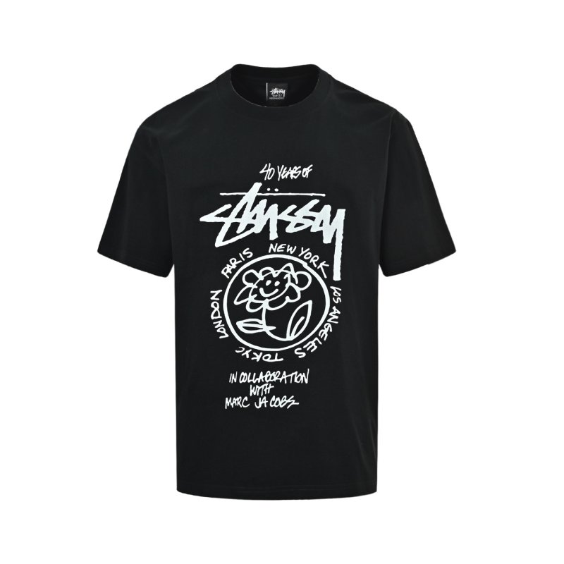 Stüssy Black Graphic Logo T-Shirt view