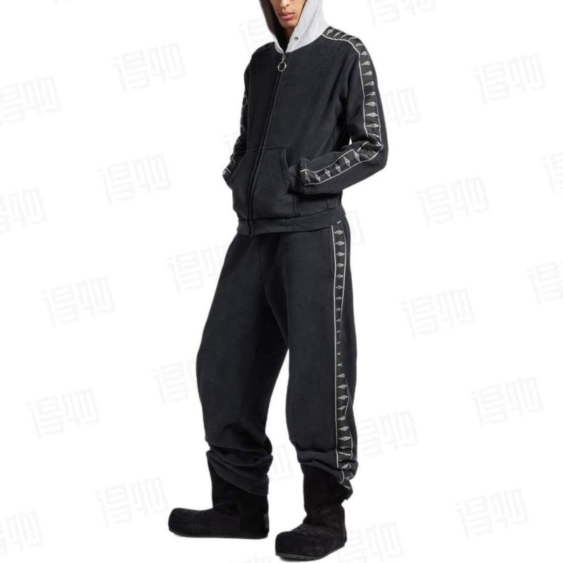 Essentials Black Taped Track Pants view