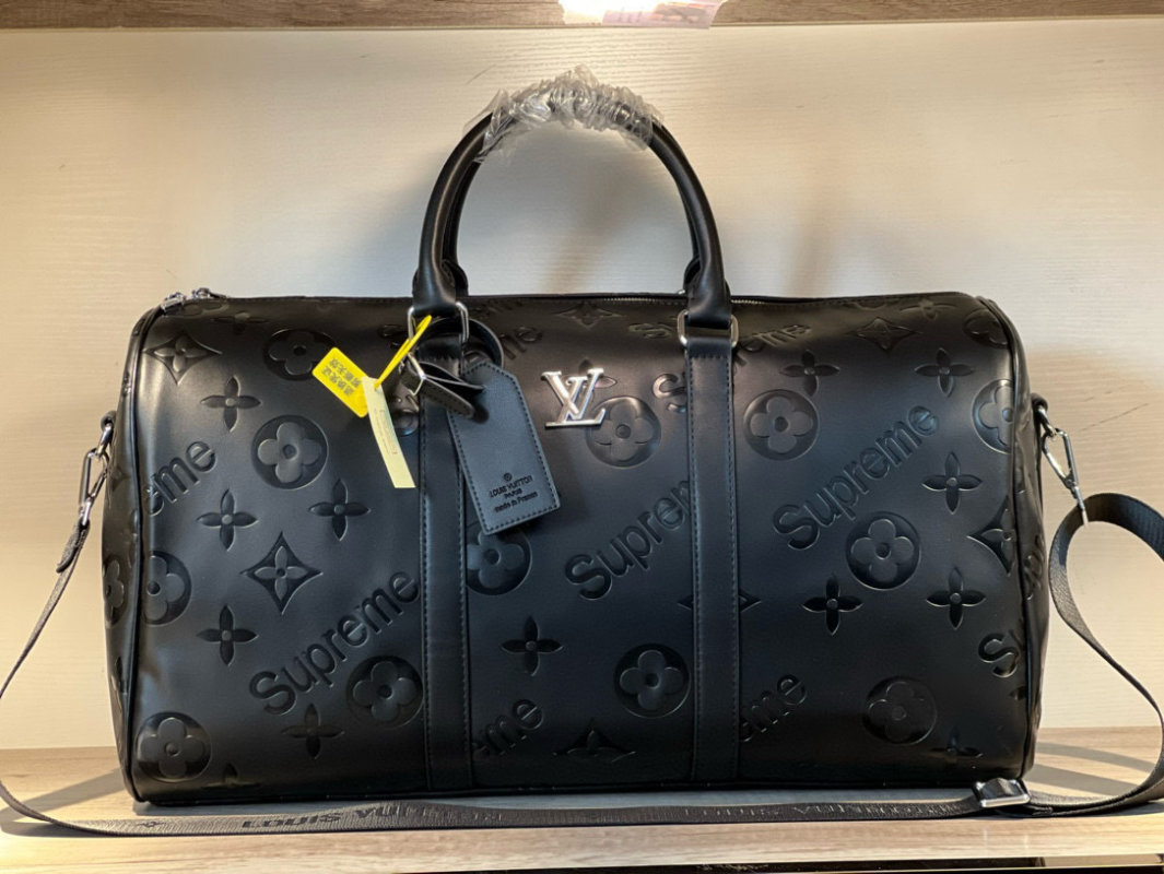 Louis Vuitton Monogram Travel Duffel Bag Black